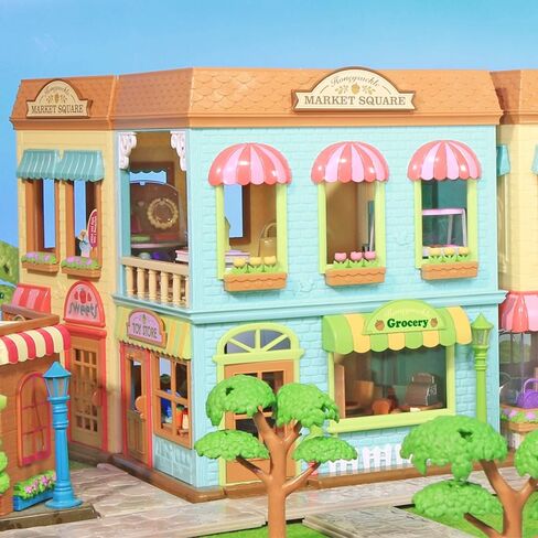 Li'l Woodzeez – 16 Pcs Safety Department Dollhouse Playset – Fire Truck, Miniature Furnitures & Accessories Included – Stackable Toy Pretend Play for Kids 3+ in Saudi Arabia
