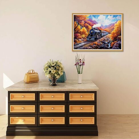 Reofrey DIY Diamond Art Kits for Adults Guitar, Landscape Full Drill Round Rhinestone Diamond Painting Kits, Cross Stitch Embroidery Canvas for Crafts Home Wall Decor 30x40cm in Saudi Arabia