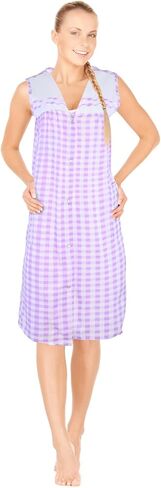 جيفريكو غطس للنساء للنساء السوستة الأمامية Housecoat Lounger Duster House Dress in Kuwait