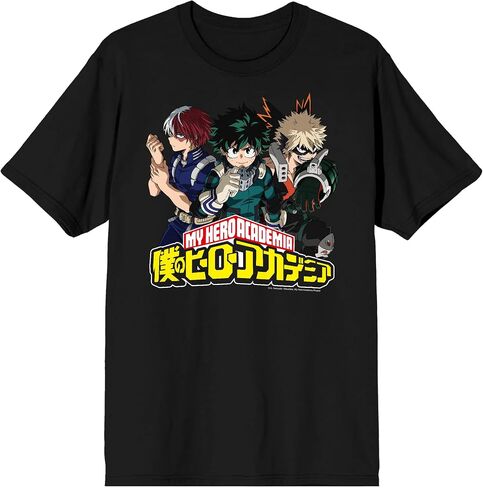 My Hero Academia Big 3 Men's Black Crew Neck Shirt Shirt Shirt in Saudi Arabia