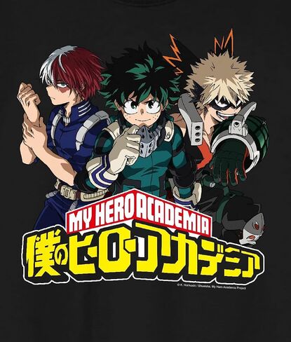 My Hero Academia Big 3 Men's Black Crew Neck Shirt Shirt Shirt in Saudi Arabia