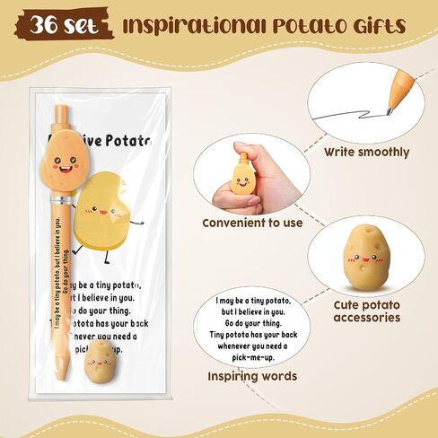 24 Set Inspirational Potato St. Patrick's Day Employee Appreciation Gifts Motivational Thank You Potato Pen Cute Realistic Encouragement Funny Card Bookmark for Team Teacher Coworker Staff in Saudi Arabia