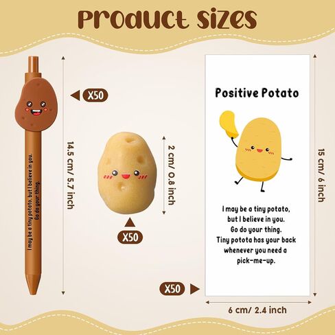 24 Set Inspirational Potato St. Patrick's Day Employee Appreciation Gifts Motivational Thank You Potato Pen Cute Realistic Encouragement Funny Card Bookmark for Team Teacher Coworker Staff in Saudi Arabia