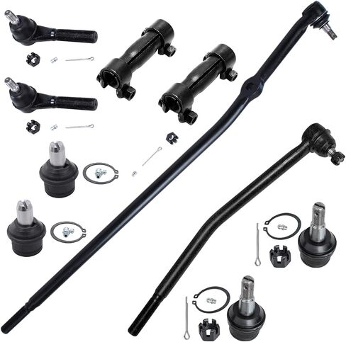 Detroit Axle - Front 10pc Suspension Kit for Ford E -150 Econoline Club Wagon ، 4 مفاصل كرة 2 روابط مركزية 2 نهايات قضيب التعادل الخارجي 2. in Saudi Arabia