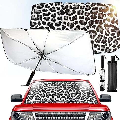 Riakrum Car Windshield Sun Shade Umbrella Foldable UV Ray Windshield Sun Shade Car Front Window Sunshade Keep Vehicle Cool Heat Reflector, Fit Windshield of Various Size in Saudi Arabia