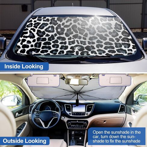 Riakrum Car Windshield Sun Shade Umbrella Foldable UV Ray Windshield Sun Shade Car Front Window Sunshade Keep Vehicle Cool Heat Reflector, Fit Windshield of Various Size in Saudi Arabia