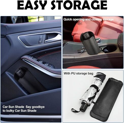 Riakrum Car Windshield Sun Shade Umbrella Foldable UV Ray Windshield Sun Shade Car Front Window Sunshade Keep Vehicle Cool Heat Reflector, Fit Windshield of Various Size in Saudi Arabia