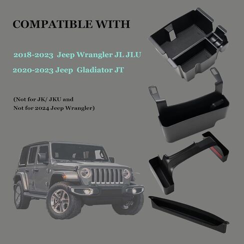 3 Pieces Center Console Organizer Tray Set Compatible With Jeep W-rangler JL JLU 2018-2023 and wih Gladiator JT 2020 - 2023 Accessories Gear Shift Side Tray Organizer,Hanging Armrest Storage Box in Saudi Arabia
