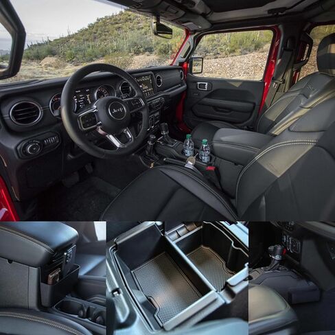 3 Pieces Center Console Organizer Tray Set Compatible With Jeep W-rangler JL JLU 2018-2023 and wih Gladiator JT 2020 - 2023 Accessories Gear Shift Side Tray Organizer,Hanging Armrest Storage Box in Saudi Arabia