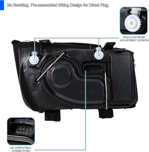 SPEC-D TUNING Black Headlights w/o Built-in Fog Lights Compatible with 1999-2005 Volkswagen Jetta Bora Mk4 1999-2005 L+R Pair Head Light Lamp Assembly in Saudi Arabia