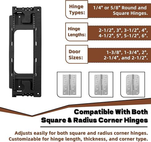 Door Jamb Hinge Jig Compatible with 8 Hinge Sizes from 2-1/2" to 6" and 5 Door Thickness from 1-3/8" to 2-1/2", Precise Efficient Hinge Installation(Red) in Saudi Arabia