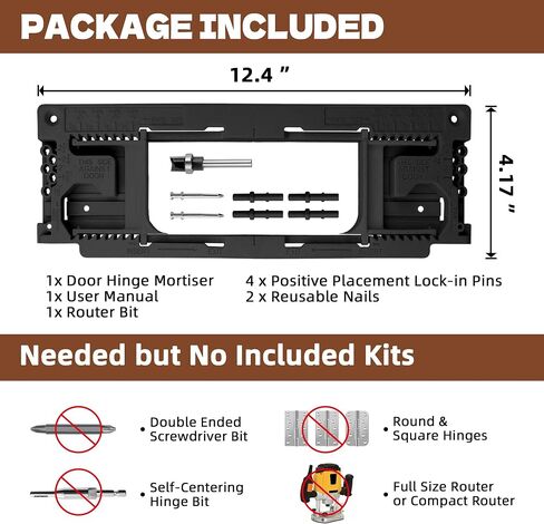 Door Jamb Hinge Jig Compatible with 8 Hinge Sizes from 2-1/2" to 6" and 5 Door Thickness from 1-3/8" to 2-1/2", Precise Efficient Hinge Installation(Red) in Saudi Arabia