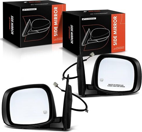 A -Premium Pair (2) سائق ومرآة الباب الجانبية للركاب - متوافق مع دودج جراند كارافان 2011-2020 وكرايسلر تاون والبلد - يدوي سوداء قابلة للطي أسود خارج الخلفية الخلفية مرآة in Saudi Arabia