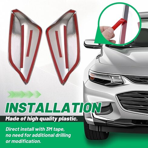 غطاء مرآة Kuafu متوافق مع 2016-2024 استبدال Chevy Chevrolet Malibu لـ 84026841 84026842 CAP Side Cap ABS (الفضي) in Saudi Arabia