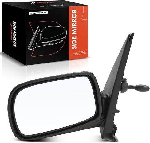 A-Premium Driver Side Manual Door Mirror - Compatible with Toyota Echo 2000-2005 - Non-Heated Manual Folding Black Outside Rear View Mirror - Replace# 8794052211 in Saudi Arabia