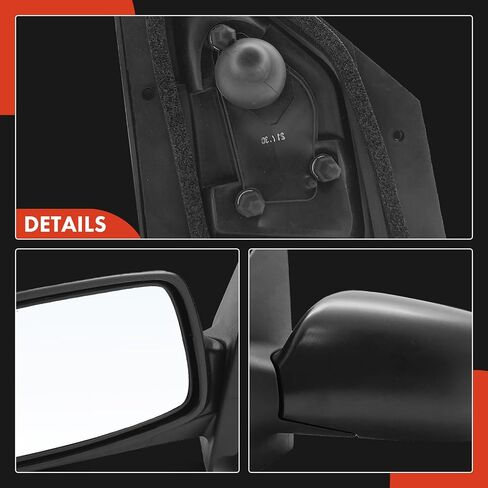 A-Premium Driver Side Manual Door Mirror - Compatible with Toyota Echo 2000-2005 - Non-Heated Manual Folding Black Outside Rear View Mirror - Replace# 8794052211 in Saudi Arabia