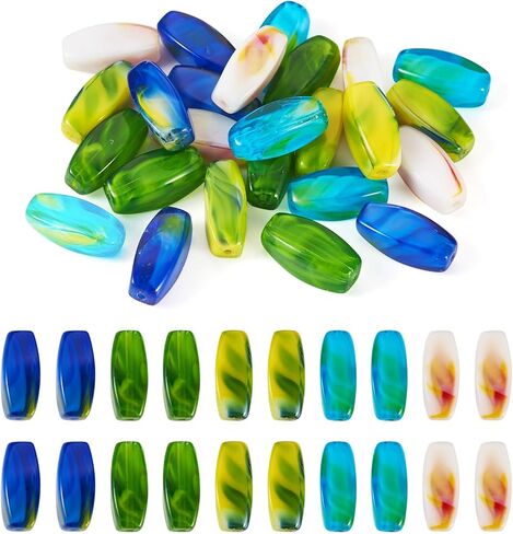 Pandahall 50pcs مسطحة البيضاوي المقلدة الأحجار الكريلية حبات 29x16x4mm ملون حبات فضفاضة الفواصل in Saudi Arabia