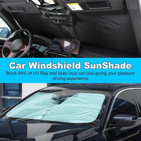 Car Windshield Sunshade متوافق مع BMW 5-Series G30 G31 525i 525xi 528i 528xi 530i 530e 530xi 535i 535xi 545i 550i 2018-2023 Front Window Sun Sun Shown Protecors (النسخة العادية) in Saudi Arabia