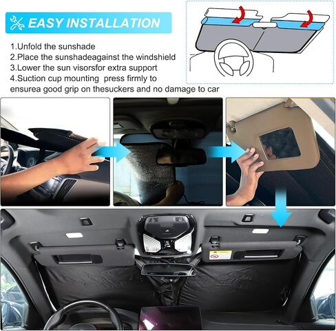 Car Windshield Sunshade متوافق مع BMW 5-Series G30 G31 525i 525xi 528i 528xi 530i 530e 530xi 535i 535xi 545i 550i 2018-2023 Front Window Sun Sun Shown Protecors (النسخة العادية) in Saudi Arabia