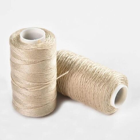 3 Rolls Cotton Sewing Thread Hair Weaving Thread Making Wig Hair Extension Hair Salon Weft Thread Black Brown Beige Thread with 3 Curved Needles (Silver Grey) in Saudi Arabia