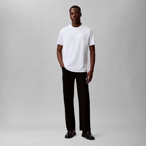Calvin Klein Men's Relaxed Fit CK Logo Crewneck T-Shirt Brilliant White in Kuwait