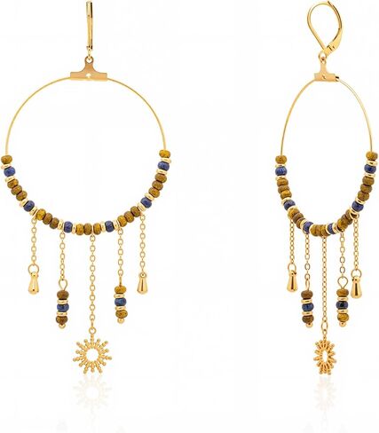Montana West Wangler Dangle Earrings for Women Natural Stone Hoop Earrings Fashion Dainty Jewelry in Saudi Arabia
