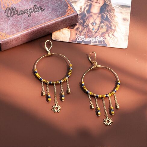Montana West Wangler Dangle Earrings for Women Natural Stone Hoop Earrings Fashion Dainty Jewelry in Saudi Arabia