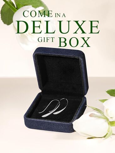 D Color VVS1 Clarity Moissanite Threader Earrings for Women, Solid 925 Sterling Silver Rhodium Finish, Hypoallergenic, Minimalist Jewelry in Kuwait