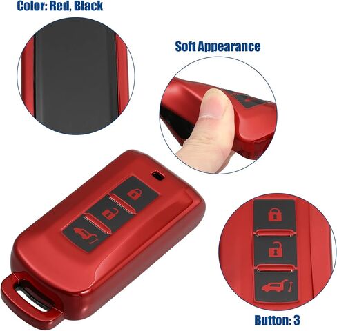 Acropix TPU Key Fob Cover Fit for Mitsubishi Outlander - Pack of 1 Pink in Saudi Arabia