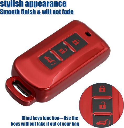 Acropix TPU Key Fob Cover Fit for Mitsubishi Outlander - Pack of 1 Pink in Saudi Arabia