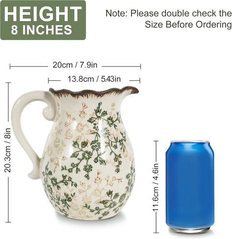 مزهرية من الخزف الريفي الرجعية الصقيل المزهريات الأزهار الزهرية عتيقة مزهرية مزهريات المزارع المزخرفة للديكور المنزلي غير مدرجة (N-20) in Kuwait