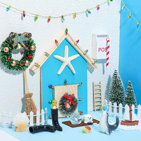 Gerrii 22 Pcs Christmas Fairy Doors Decorations Magical Door for Fairies Special Entry Tiny Xmas Miniature Outdoor Decor for Girl Kids Xmas Accessories Fairy Tale(Welcome) in Saudi Arabia