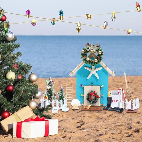 Gerrii 22 Pcs Christmas Fairy Doors Decorations Magical Door for Fairies Special Entry Tiny Xmas Miniature Outdoor Decor for Girl Kids Xmas Accessories Fairy Tale(Welcome) in Saudi Arabia