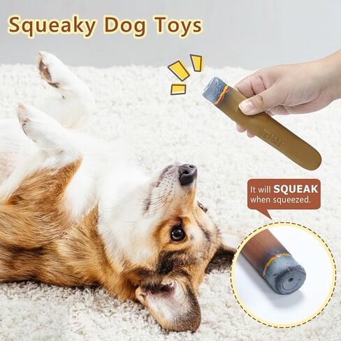Cigarettes & Cigar Squeaky Dog Toys Set, 3 Pcs Latex Interactive Funny Weed Cigar Imitation Dog Chew Toys for Teething Puppy, Small and Medium Breeds in Saudi Arabia