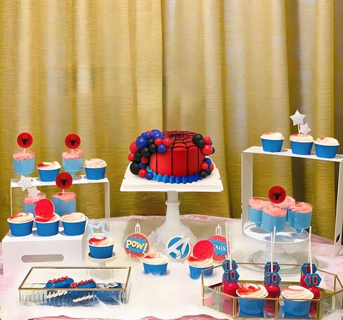33 Pieces Ball Cake Topper Foam Balls Cupcake Topper Mini Balloon Cake Topper Red Blue White Cartoon Color Series Balls Cake Decorations for Birthday Wedding Anniversary Party Supplies (blue) in Saudi Arabia