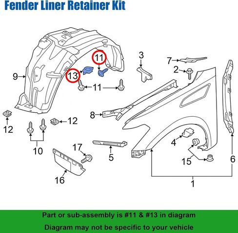 OAUTOO 10Sets Fender Liner Bumper Cover Splash Shield Screw with U-Nut for Nissan & Infiniti 01454-N5061 63848-35F00 in Saudi Arabia