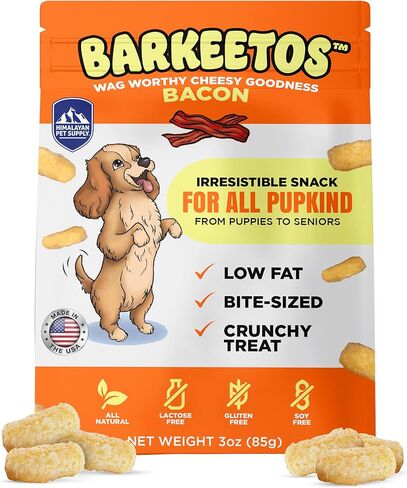 Barkeetos Cheese | Made with Real Himalayan Cheese | Protein Rich - Lactose Free - Gluten Free - Grain Free | USA Made | for All Breeds | 3 oz of Droolicious, Crunchy Goodness in Kuwait