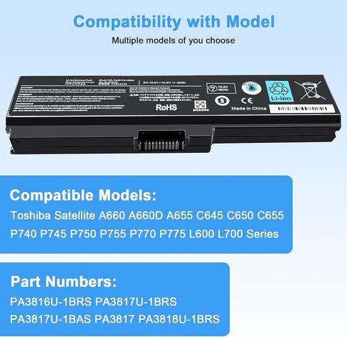 45WH PA5185U-1BRS بطارية جهاز الكمبيوتر المحمول لأقمار Toshiba C50 C55 C55D C55T S55 L55T L55D C55-B5200 C55-B5270 C55D-B5310 C55-B5300 E45-B4100 PA5184U-1 in Saudi Arabia