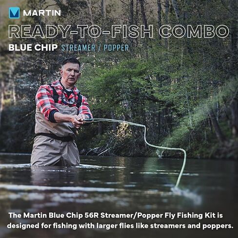 Martin Complete Fly Flying Rod and Reel Combo Kit ، 5/6-6-eight 8 أقدام من 3 أقدام من الألياف الزجاجية المعتدلة ، بكرة تحكم حافة أحداث واحدة ، خط 6 وزن ، 6 قطع ذبابة ، بني/أخضر in Kuwait