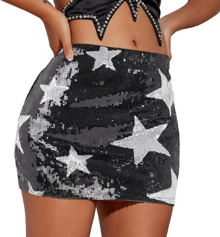 Century Star Sequin Mini Sparkly Glitter Low Rise Sharkle Shiny Rave Skirt in Kuwait