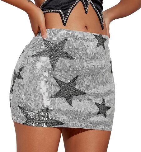 Century Star Sequin Mini Sparkly Glitter Low Rise Sharkle Shiny Rave Skirt in Kuwait