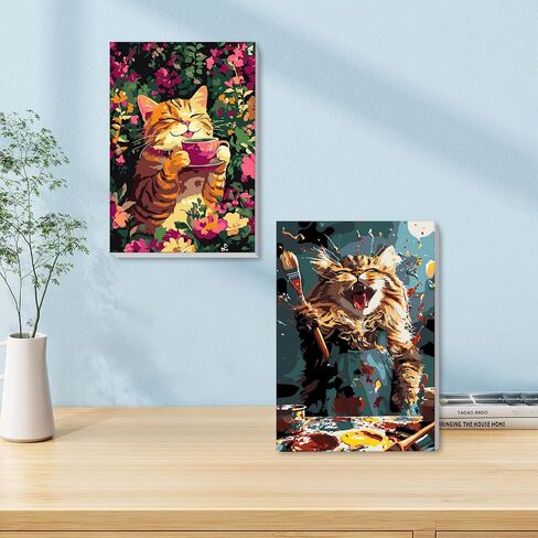 Genius maker 2 Pack Flowers Paint by Numbers Kits for Adults Beginners, Adults Paint by Number Kit Framed Canvas, Painting Kits for Adults, Easy Painting by Numbers for Adults Art Crafts 8x12inch in Saudi Arabia