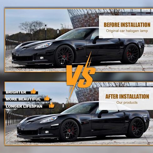 مصابيح علامة جانبية LED بيضاء متوافقة مع Corvette C6 Z06 ZR1 2005-2013 الأمامية المصد الخلفي المصد الخلفي مصابيح العدسة المدخنة in Saudi Arabia