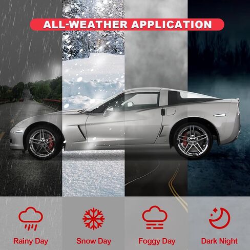 مصابيح علامة جانبية LED بيضاء متوافقة مع Corvette C6 Z06 ZR1 2005-2013 الأمامية المصد الخلفي المصد الخلفي مصابيح العدسة المدخنة in Saudi Arabia