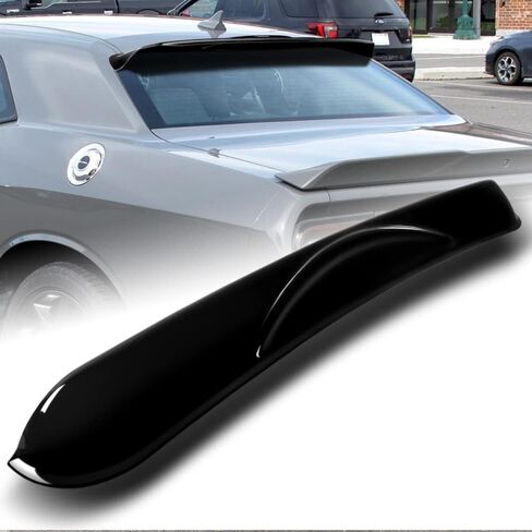 Q1-TECH, Rear Window Roof Spoiler Compatible with 2008-2023 Dodge Challenger, Acrylic Rear Window Roof Visor Spoiler Wing 2009 2010 2011 2012 2013 2014 2015 2016 2017 2018 2019 2020 2021 2022 Smoke in Saudi Arabia