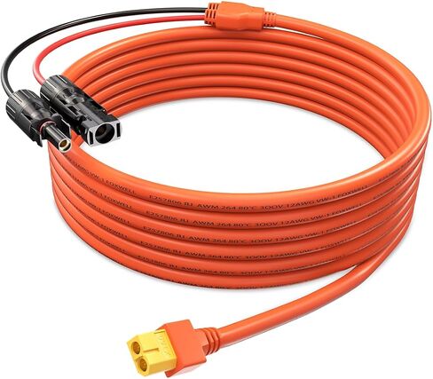 10fts Solar to XT60 Connector Charge Extrex Cable 12awg 3M ، Tonton M-C-4 إلى XT60 كابل الطاقة الشمسية لمحطة الطاقة المحمولة في سلسلة Ecoflow River & Delta ، مولد الطاقة الشمسية ، لوحة شمسية قابلة للطي RV in Kuwait
