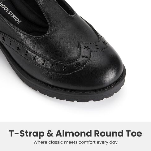 Toddler Girls Dress Shoes Mary Jane Flats Little Big Kid Wedding Party Princess School Uniform Ballet Black White Classic T-Strap Low Heel Hook and Loop Slip-On Soft Sole Closed Toe in Saudi Arabia