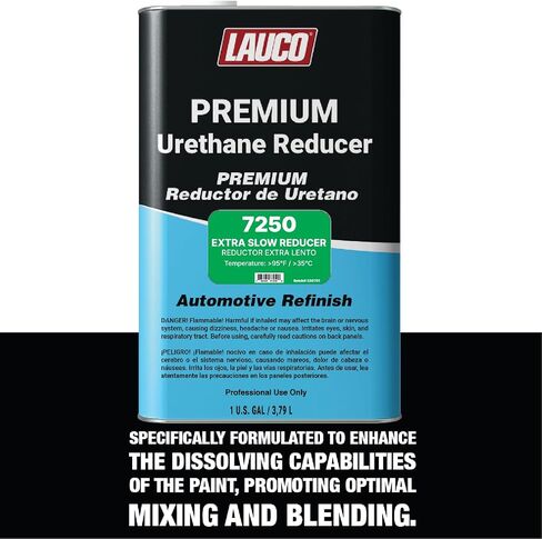 LAUCO Extra Slow Urethane Grade Reducer (7250), 1 Gallon, > 95°F - for Automotive Paint and Industrial Paint Use - High Performance Automotive Grade (Extra Slow - One Gallon) in Saudi Arabia