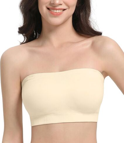 HACI Strapless Bra Wireless No-Slip Supportive Seamless Bandeau Tube Top for Women Everyday in Saudi Arabia