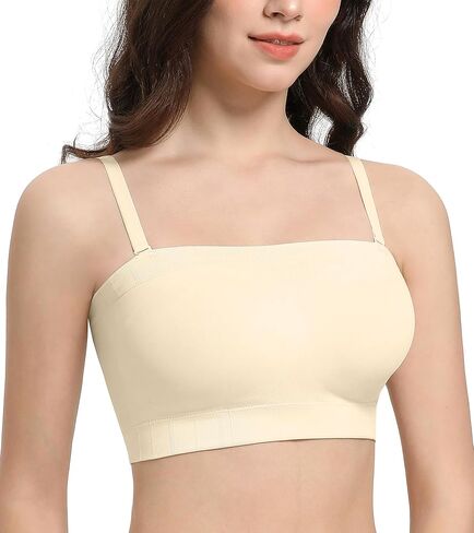 HACI Strapless Bra Wireless No-Slip Supportive Seamless Bandeau Tube Top for Women Everyday in Saudi Arabia